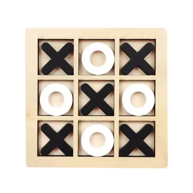 Wooden Tic-Tac-Toe Board Game Medium Size – Classic XO Table Game Toy